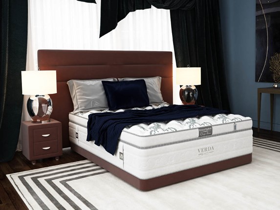 Кровать двуспальная Modern/Basement 180х200, Флок (Велсофт Спелая слива) в Миассе - изображение