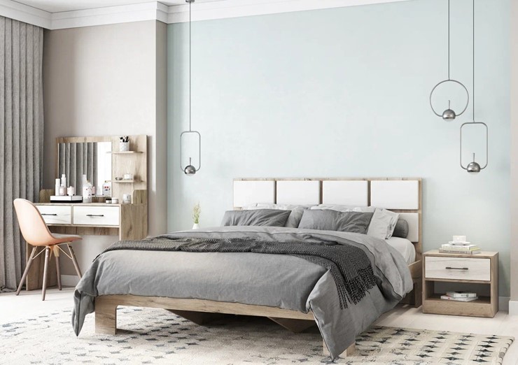 Мебель для спальни Соната №1 Дуб Крафт Серый - Дуб Крафт Белый в Копейске - изображение