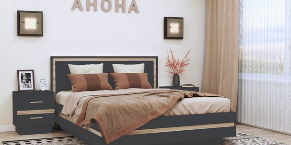 Модульная спальная Анона №4, Антрацит в Челябинске - изображение