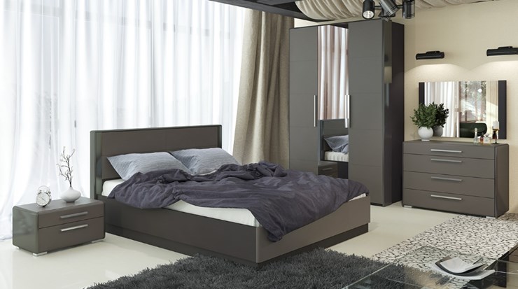 Модульная спальня Наоми №2, цвет Фон серый, Джут в Челябинске - изображение