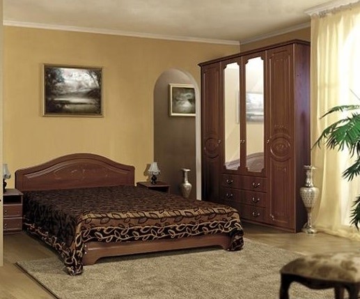 Гарнитур в спальню Ивушка-5, цвет Итальянский орех в Челябинске - изображение