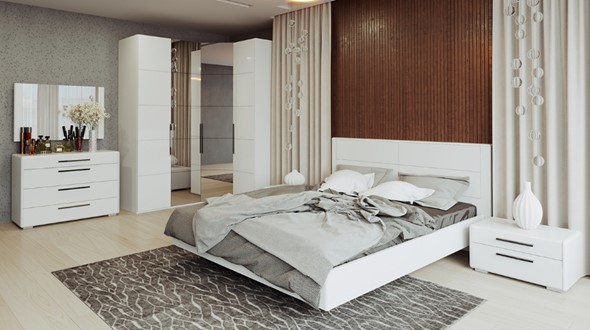 Спальня Наоми №4, цвет Белый глянец в Миассе - изображение