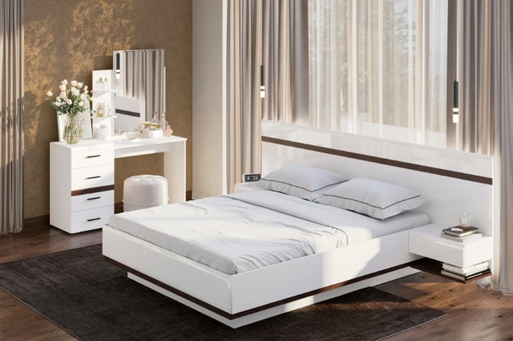 Модульная спальня Соло, белый/белый глянец/венге в Челябинске - изображение