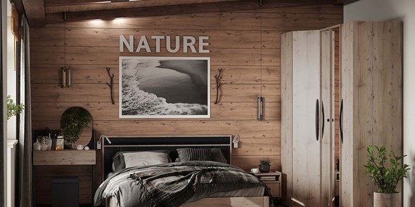 Спальный гарнитур Nature №4, Гаскон Пайн-Черный в Челябинске - изображение