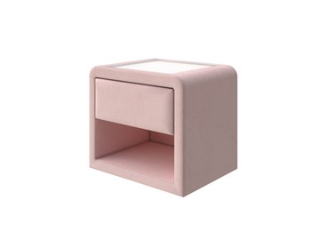 Тумбочка прикроватная Cube 52х41, Велюр (Ultra Розовый мусс) в Миассе
