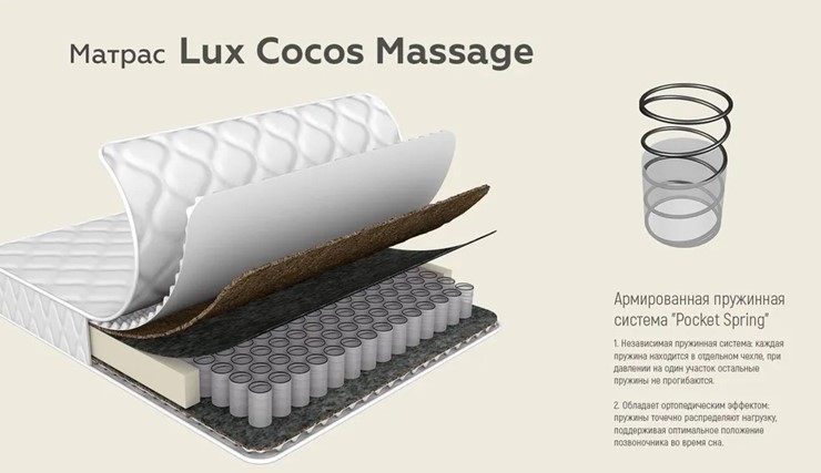 Матрас Lux Cocos Massage 24 в Челябинске - изображение 4
