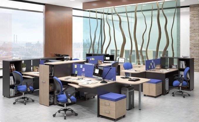Набор мебели в офис Xten в опенспэйс для четырех сотрудников в Челябинске - изображение 6