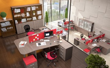 Офисный комплект мебели Xten для двух сотрудников с тумбочками в Магнитогорске - предосмотр 3
