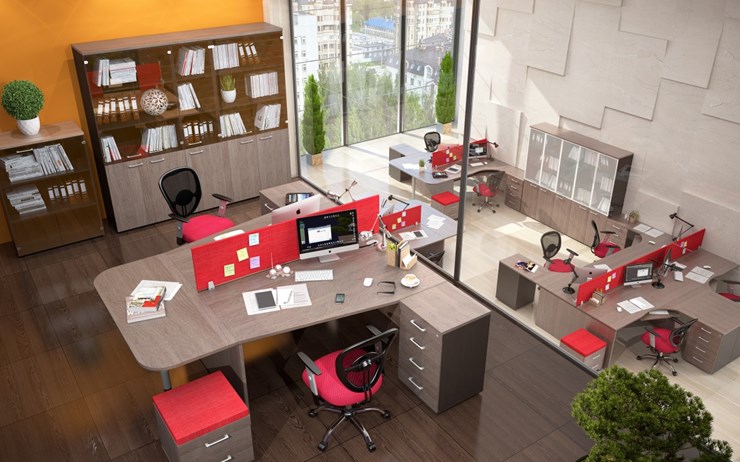 Набор мебели в офис Xten в опенспэйс для четырех сотрудников в Челябинске - изображение 3
