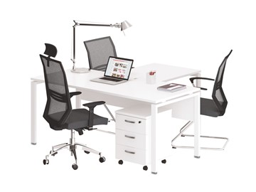 Офисный набор мебели А4 (металлокаркас UNO) белый премиум / металлокаркас белый в Копейске