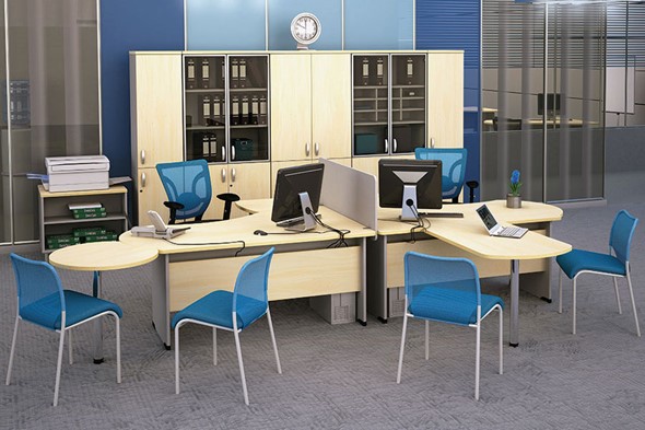 Набор мебели в офис Boston для 2 сотрудников по работе с клиентами в Челябинске - изображение