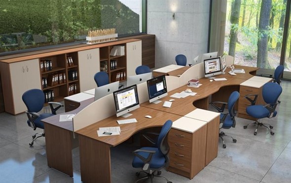 Офисный набор мебели IMAGO - рабочее место, шкафы для документов в Миассе - изображение