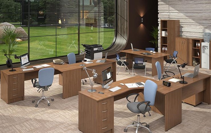 Мебель для персонала IMAGO три стола, 2 шкафа, стеллаж, тумба в Магнитогорске - изображение