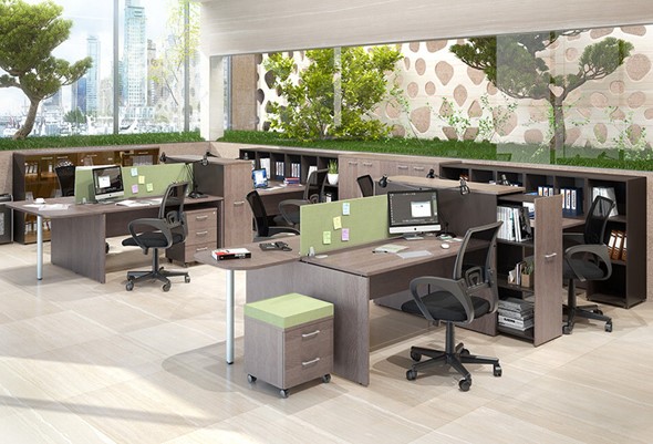 Офисный комплект мебели Xten для двух сотрудников с тумбочками в Копейске - изображение