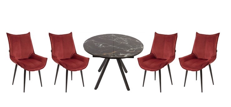 Обеденная группа стол Олимп, 4 стула Осло в Магнитогорске - изображение