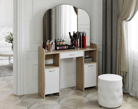 Туалетный стол София Т2, цвет Дуб сонома/Белый в Копейске - изображение