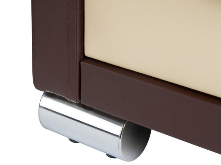 Туалетный стол OrmaSoft 2, 4 ящика, левый, экокожа коричневая/кремовая в Магнитогорске - изображение 2