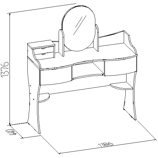 Стол туалетный Амели 15, Венге в Миассе - изображение 1