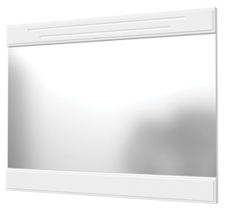 Зеркало настенное Олимп с декоративными планками (белый) в Магнитогорске