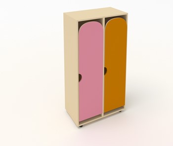 Распашной детский шкаф ШГ2 Беж+Оранжевый+Розовый в Миассе