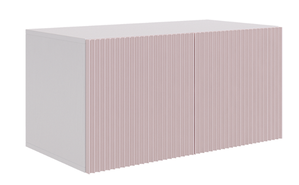 Антресоль Зефир 118.01 (белое дерево/пудра розовая (эмаль)) в Миассе - изображение