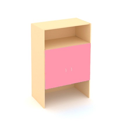 Детский шкаф ДШ-2 ЛДСП Беж+ Розовый в Миассе - изображение