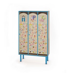 Распашной детский шкаф ШГ-3 - Азбука (Синий) в Миассе