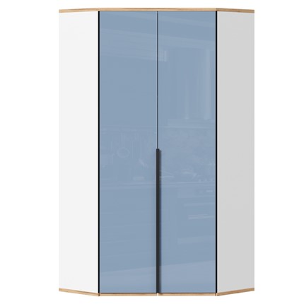 Детский шкаф угловой Урбан 528.060, белый/капри синий в Златоусте - изображение