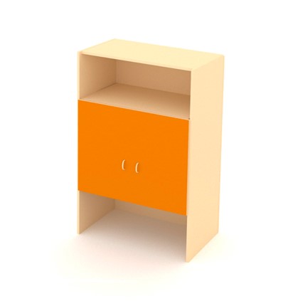 Шкаф детский распашной ДШ-2М МДФ Беж+ Оранжевый в Миассе - изображение