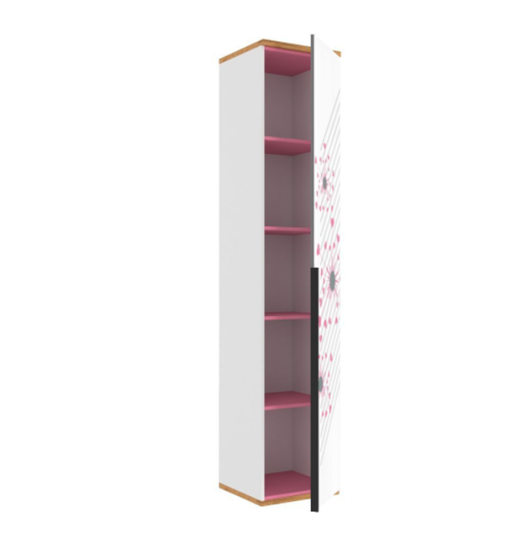 Шкаф одностворчатый Урбан 528.040, белый/розовый в Челябинске - изображение 1