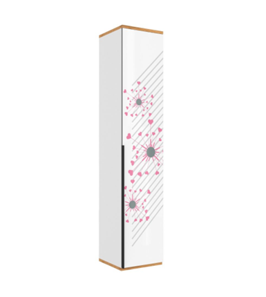 Шкаф одностворчатый Урбан 528.040, белый/розовый в Челябинске - изображение