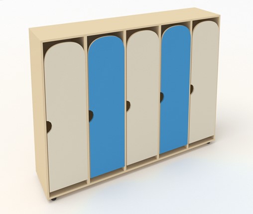 Распашной детский шкаф ШГ5У Беж+Синий в Миассе - изображение