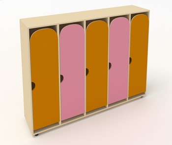 Шкаф детский ШГ5У Беж+Оранжевый+Розовый в Копейске