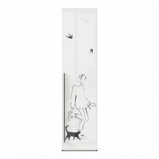 Одностворчатый шкаф Джоли Тип 1 ЛД 535.010, Серый шелк в Челябинске - изображение 1