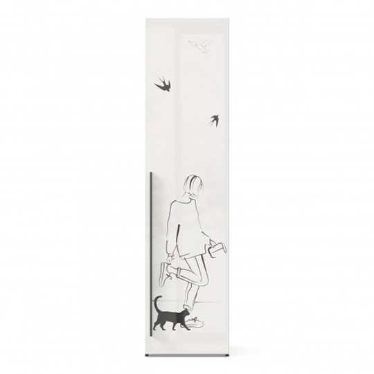 Шкаф одностворчатый Джоли Тип 2 ЛД 535.020, Серый шелк в Миассе - изображение 1