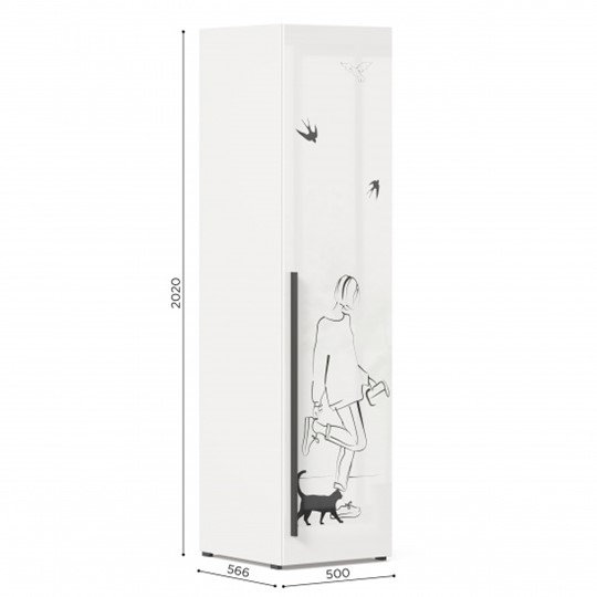 Шкаф одностворчатый Джоли Тип 2 ЛД 535.020, Серый шелк в Миассе - изображение 2