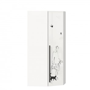 Распашной угловой шкаф Джоли 45 ЛД 535.030, Серый шелк в Магнитогорске