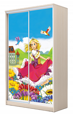 Шкаф 2-створчатый ХИТ 23-4-17-77-11, Принцесса, дуб млечный в Магнитогорске - изображение