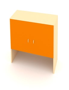 Детский двухдверный шкаф ДШ-1М МДФ Беж + Оранжевый в Миассе