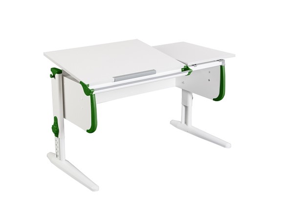 Детский стол-трансформер 1/75-40 (СУТ.25) белый/белый/Зеленый в Копейске - изображение