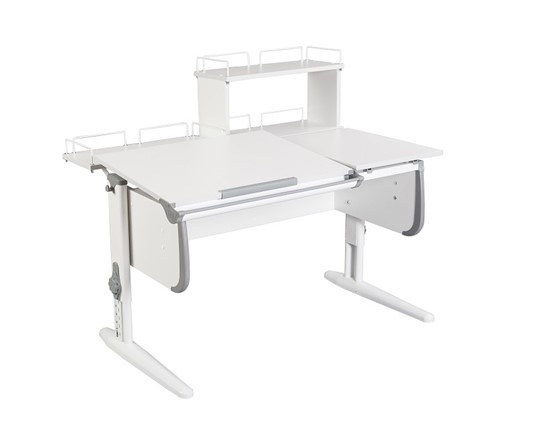 Детский стол-трансформер 1/75-40 (СУТ.25) + Polka_z 1/600 + Polka_zz 1/600 белый/белый/Серый в Миассе - изображение