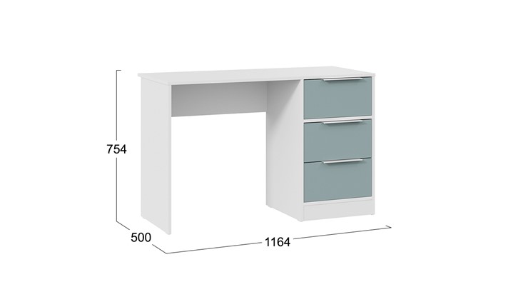 Письменный стол Марли Тип 1 (Белый/Серо-голубой) в Копейске - изображение 4