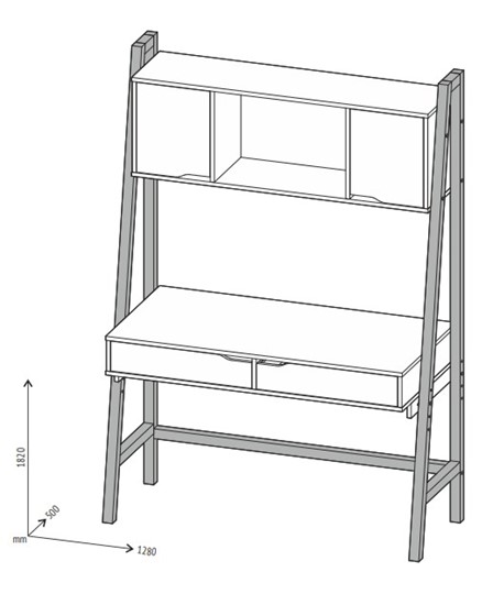 Детский стол высокий POLINI Kids Mirum 1446 Серый / двери Белые в Миассе - изображение 1