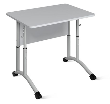 Детский стол 1-местный регулируемый Отличник 3-5, ЛДСП Серый/Светло-серый в Миассе - изображение