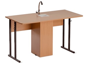 Детский стол 2-местный для кабинета химии Стандарт 5, Пластик Бук/Коричневый в Копейске