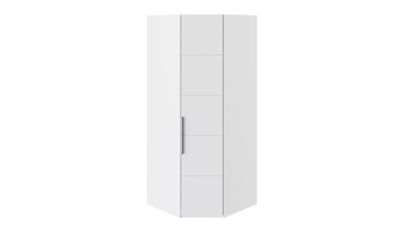 Распашной шкаф угловой Наоми, цвет Белый глянец, Джут СМ-208.07.06 в Миассе - изображение