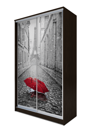 Шкаф 2-х створчатый 2400х1200х620, Париж, зонтик ХИТ 24-12-77-02 Венге Аруба в Челябинске - изображение