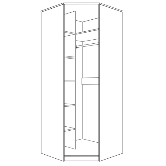 Шкаф угловой с дверью ПАРМА НЕО,  лиственница темная в Челябинске - изображение 1