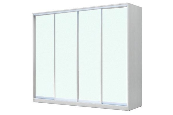 Шкаф 4-х дверный ХИТ 23-4-24/2-8888, с матовым стеклом, Белый в Челябинске - изображение