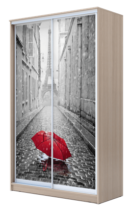 Шкаф 2-х створчатый 2400х1500х420, Париж, зонтик ХИТ 24-4-15-77-02 Ясень Шимо Светлый в Челябинске - изображение